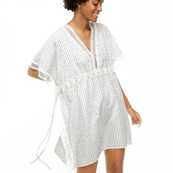 J. Crew Other - NWT J.Crew Breezy 100% Cotton Tunic Swim Cover-Up In Lace Stripe - XS / S